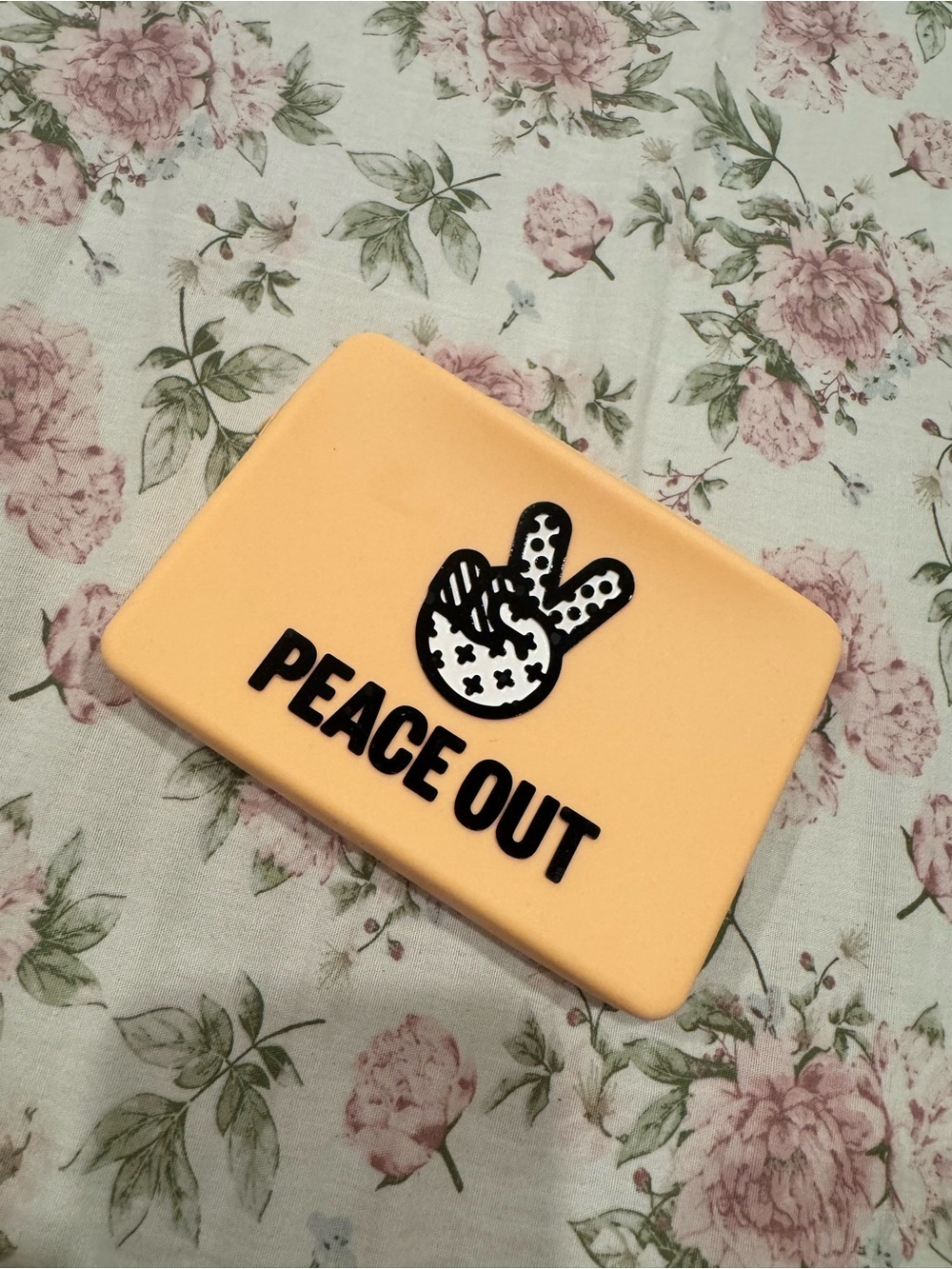 Peach 'Peace Out' Silicone Pimple Patch Case